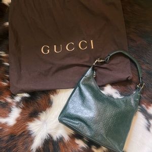 Gucci  Green Leather Hobo Bag 179775